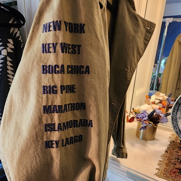 Vintage Ralph Lauren Polo Key West Khaki Green Embroidered Jacket Mens XL - Picture 3 of 12